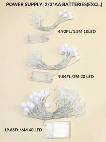 1pc 1.5/3/6m Plastic Ball&Moon Decorative Lights String, Battery-Powered Indoor Decorative LED Star Light String, Room Decoration, Bedroom Wall Decoration Moon String Light, Star And Moon Fairy Light String,Wedding Party Decorative Light String - 黃色 - 查看 11