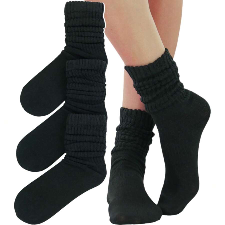ToBeInStyle Pack Of 3 Of Colorful Unisex Fashion Slouch Socks