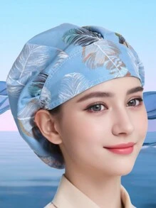 1 Pieza Gorro De Cocinero De Cocina Para Cocinar, Gorras De Sujeción De Cabello Para Enfermeras De Uniforme Ajustable De Calavera, Con Patrón De Frote De Restaurante Respirable Y Ajustable. Gorro Profesional Lavable Y Estampado Con Flores, Para Trabajo, Viajes, Escalada, Montar A Caballo, Fiesta O Uso Diario.