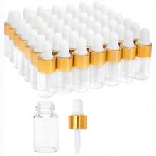 100pcs,3ml/5ml Clear Glass Dropper Bottle,Empty Glass Sample Vials With Glass Eye Dropper For DIY Aromatherapy Essential Oils Travel Perfume Container Liquid Sample Blends -Free Dropper And Funnel Included - Clear - View 9