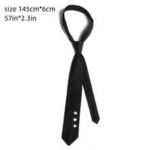 1條女士手工製作的黑色哥特風領帶,適合搭配襯衫參加俱樂部派對 - 彩色 - 查看 2