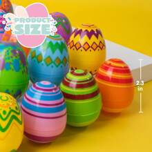 Syncfun 24PCS 2.3" Printed Easter Eggs, Empty Easter Eggs Fillable, Colorful Plastic Eggs Bulks For Easter Hunt - Nhiều màu - Xem 2