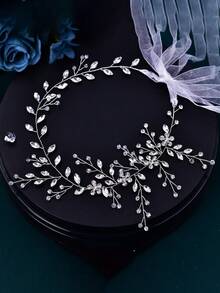 Silver Rhinestone Hairband, Women's Simple Headpiece, Bridal & Bridesmaid Hair Accessory - Silver - View 3