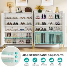 Tribesigns Large Shoe Cabinet, 30 Pairs Entryway Shoe Storage Cabinet With Doors And Shelves, 6-Tier Modern Shoes Rack Organizer For Hallway, Closet, Living Room, Bedroom