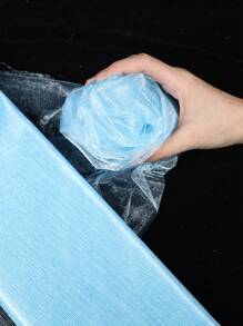 1pc 10Meter Plain Color Light Blue Archway Fabric, Wedding Party Background Decoration Supplies, Birthday Party Table Decor Organza, Flower Packaging Yarn, Wedding Decoration Yarn Wedding Archway Fabric, Chair Back Decorative Organza, Party Favor, Gift Packaging Supplies Organza, Babe Shower Decor, Gender Reveal Decor