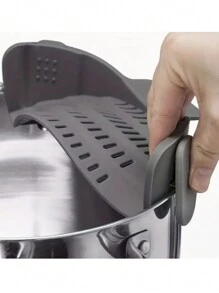 Colador de silicona para ollas, Colador de silicona ajustable para ollas, sartenes y cuencos, Colador de cocina, Colador de mano para ollas, Filtro para lavar frutas para fideos, pasta, verduras - Gris - Ver 8