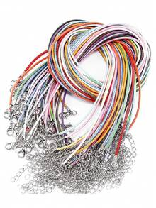 10入組皮繩項鍊繩,diy珠寶手工皮質可調編織繩,項鍊吊墜,diy項鍊皮繩,項鍊繩,珠寶製作配件,皮繩,繩 - 彩色 - 查看 4