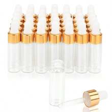 100pcs,3ml/5ml Clear Glass Dropper Bottle,Empty Glass Sample Vials With Glass Eye Dropper For DIY Aromatherapy Essential Oils Travel Perfume Container Liquid Sample Blends -Free Dropper And Funnel Included - Clear - View 1