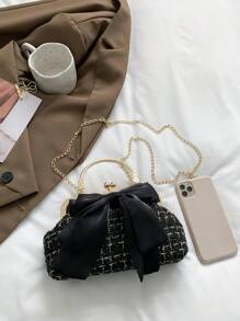 2025 New Rhinestone Chain Clutch Bag, Fashionable Elegant Party Shoulder Handbag, Available In Various Floral Patterns (Patterns Are Randomly Shipped)