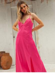 Women Dresses - Màu Hồng Tươi - Xem 4