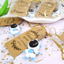 10 件/套宇航员太空主题钥匙扣，包括星星、月亮、感谢卡、牛皮纸标签和欧根纱袋，适用于派对、学校、颁奖和送礼场合、学校用品