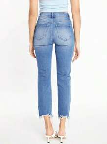 Jeans para mujer Cremallera - Azul lavado medio - Ver 2