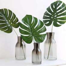 10/20 pièces 33,9 cm Fausses feuilles de palmier tropical avec tiges, plante tropicale artificielle, imitation de feuilles de Monstera, décorations de fête hawaïenne luau, Saint-Valentin, cadeau
