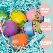 Syncfun 24PCS 2.3" Printed Easter Eggs, Empty Easter Eggs Fillable, Colorful Plastic Eggs Bulks For Easter Hunt - Nhiều màu - Xem 6