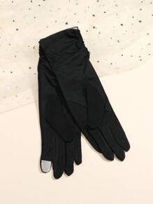 1pair Ladies' Solid Color Uv Protection Full Finger Touchscreen Non-Slip Gloves Breathable Summer Outdoor Sports Gloves For Driving Cycling - Multicolor - View 11