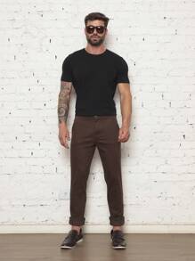 Men Pants - 鏽棕色 - 查看 2