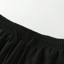 夏季速干跑步短裤，内置内裤，男友风格男士 3/4 训练裤，适合健身房健身 - 黑色 - 查看 4