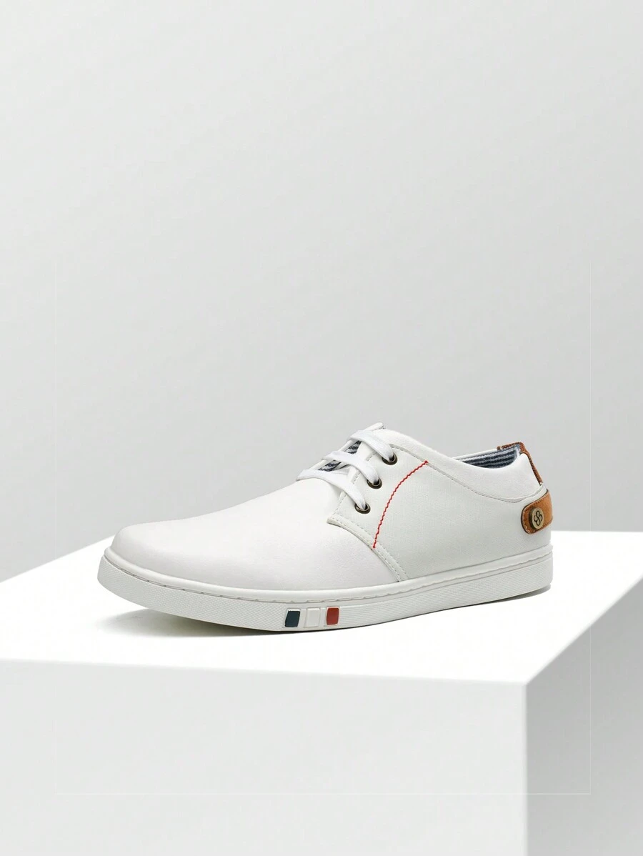 Men's Fashion Skate Shoes Leather Oxfords Sneakers Business Classic Casual Dress Shoes - Đen và trắng - Xem 1