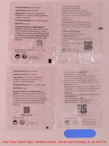 24入組長尖形酒紅色實心假指甲，1入組指甲文件，1張指甲貼紙，時尚女性、女孩壓花甲油供應，瞬間提升造型 - 酒紅色 - 查看 6