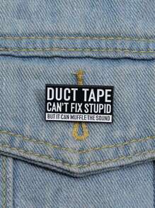 1入組 美工膠胶带不能修复蠢蛋,却能消减其声音胸针/别针,衣物/背包上的卡通徽章,时尚男女配饰,日常佩戴 - 字母 - 查看 3