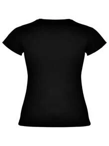 Playera para Dama Flork Enamorado San Valentin Dia del amor Novia Pareja novios Estampado moda letras algodon manga corta Corte Slim Fit reducido