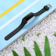 (不含手錶) 1入組適用於fitbit Charge 3的女男通用帶,適用於fitbit Charge 3帶/charge 3 Se/charge 4智能手錶帶的纖薄柔軟矽膠帶 - 黑色 - 查看 2