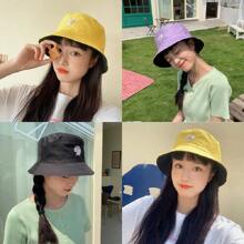 Women Bucket Hat - 玫瑰色/米色 - 查看 3