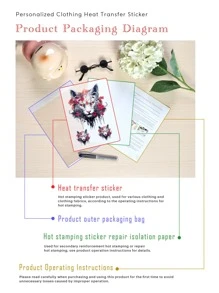 1pc Cool Animal Red Flower Wolf Head Design Diy Iron-On Transfer For Personalized Clothing, T-Shirt - color - View 4