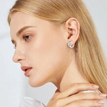 Orecchini A Forma Di Zampa Di Cane Carini Adatti A Ragazze Adolescenti E Signore, Clip Per Orecchio Anti-allergico Con Decorazione In Zircone Cubico, Perfetti Per L'uso Quotidiano E Come Regalo Di Compleanno