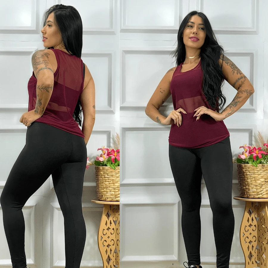 Women Outdoor Tees & Tanks - Color caoba - Ver 1