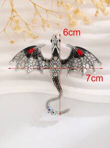 1只復古創意龍形胸針,多功能大理石樹脂鑲嵌裝飾,適用於背包、圍巾、飾品,男女均可