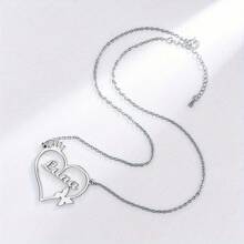 Vòng cổ tình yêu vương miện bằng thép không gỉ thời trang đơn giản tùy chỉnh cho phụ nữ Ngày của mẹ Ngày lễ tình nhân để kỷ niệm lễ tốt nghiệp Bạn thân Sinh nhật Mặt dây chuyền bướm tình yêu cao cấp Quà tặng ngày lễ tình nhân - Bạc - Xem 4