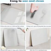 Diatomite Stone Bath Mat Absorbent Drying Bathstone Bathmat Rugs Non-Slip Mat - White - View 4