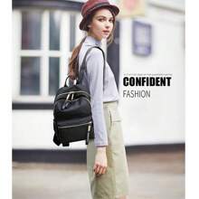 Fashion Backpack Bag Waterproof Anti-Theft Closure - 黑色 - 查看 9