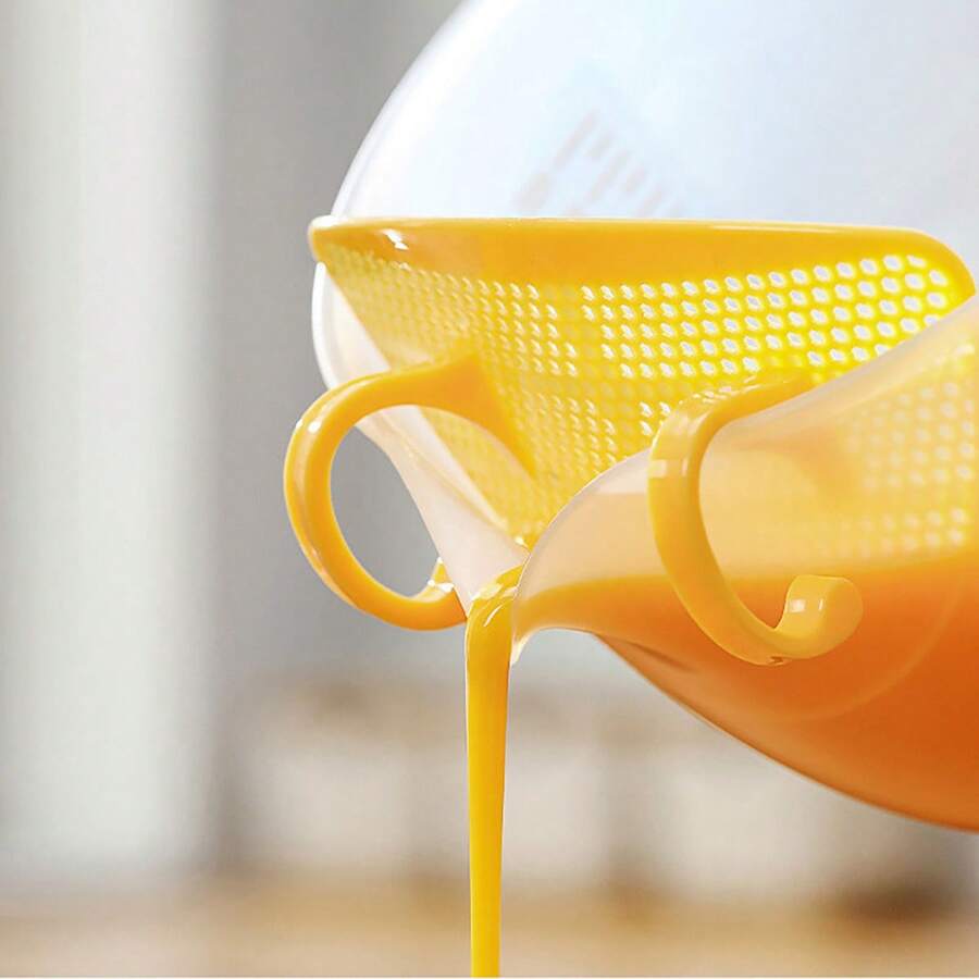 1pc Kitchen Egg Beater With Filter, Scale Measuring Cup, Multi