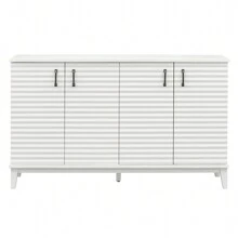Nestfair Retro Sideboard With 4 Door Large Storage And Adjustable Shelves