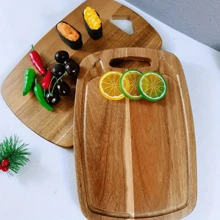 1個切菜板,適合家用廚房使用,適合切割蔬菜、水果、披薩、牛排、適用於甜點和糕點 - 黃色 - 查看 10