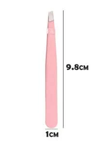 1 Piece Eyelash Forceps,Stainless Steel, With Slanted Eyebrow Trimming Clip, Beauty Tool Matte Eyelash Forceps False Eyelash Toolol - Dusty Pink - View 3
