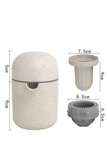 1入組手動柑橘榨汁機，檸檬造型柑橘榨汁機，創意橙汁機，手持式橙汁機，家用手動榨汁機，廚房工具，廚房攜帶式水果機，攜帶式榨汁機+攪拌機連組合，果汁，檸檬。 - 彩色 - 查看 2