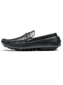 Men's Faux Leather Driving Penny Loafers Boat Shoes – Casual Comfort For Everyday Wear And Stylish Weekend - 黑色 - 查看 4
