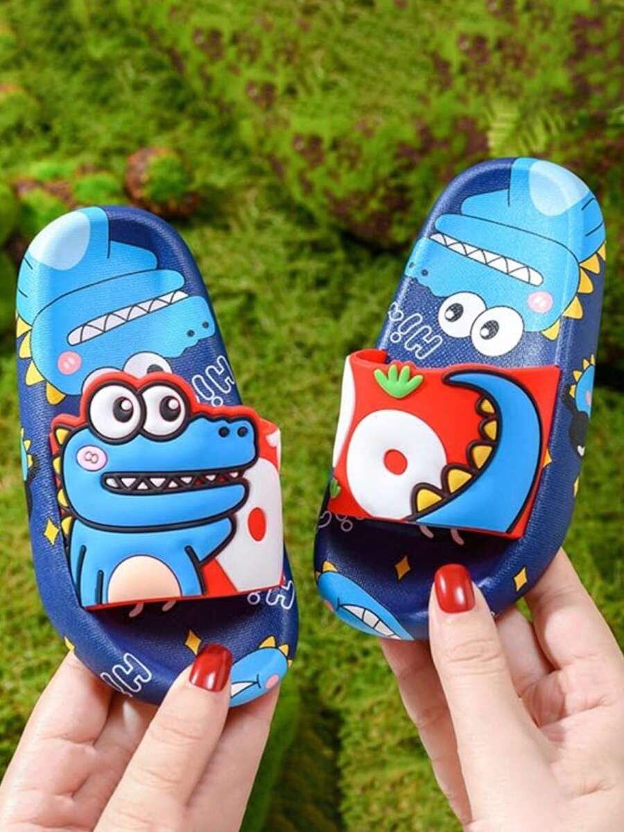 Bonitas sandalias suaves super cómodas de cocodrilo tierno dibujos animados - Azul - Ver 1