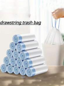 195pcs/90pcs/60pcs Household Thickened Portable Disposable Garbage Bags Drawstring And Storage Bag - Multicolor - View 1