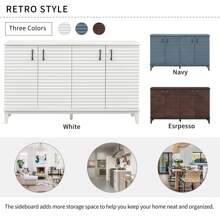 Nestfair Retro Sideboard With 4 Door Large Storage And Adjustable Shelves