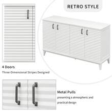 Nestfair Retro Sideboard With 4 Door Large Storage And Adjustable Shelves
