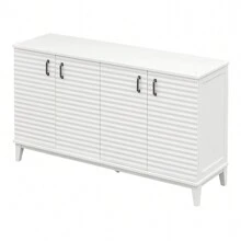 Nestfair Retro Sideboard With 4 Door Large Storage And Adjustable Shelves