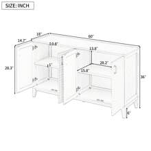 Nestfair Retro Sideboard With 4 Door Large Storage And Adjustable Shelves