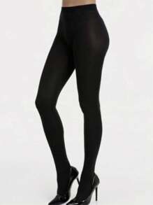 Meia Calça com pé Fio 80 Preta Grossa Térmica Flanelada Frio