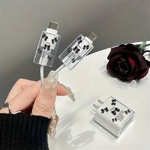 Đen Trang trí Nơ Charging Cable Người bảo vệ , Tương thích với iPhone Bộ sạc - Nhiều màu - Xem 4