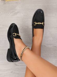 Zapatos planos de mujer con escote bajo y punta redonda, nuevos zapatos de estilo vintage británico para primavera, mocasines negros
