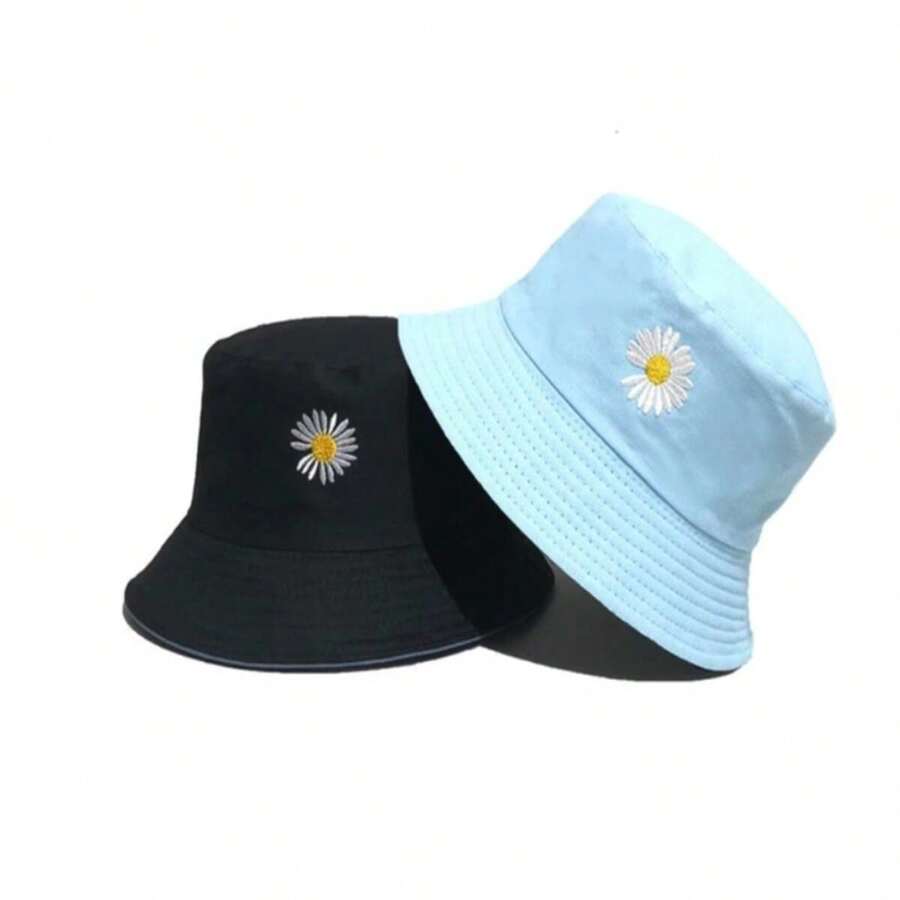 Women Bucket Hat Casual Perfect Gift For Friends For Daily Use - Black Blue - View 1